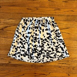 Cow Print Satin Skirt